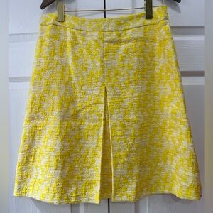 Vince Camuto Yellow and White A-Line Midi Skirt